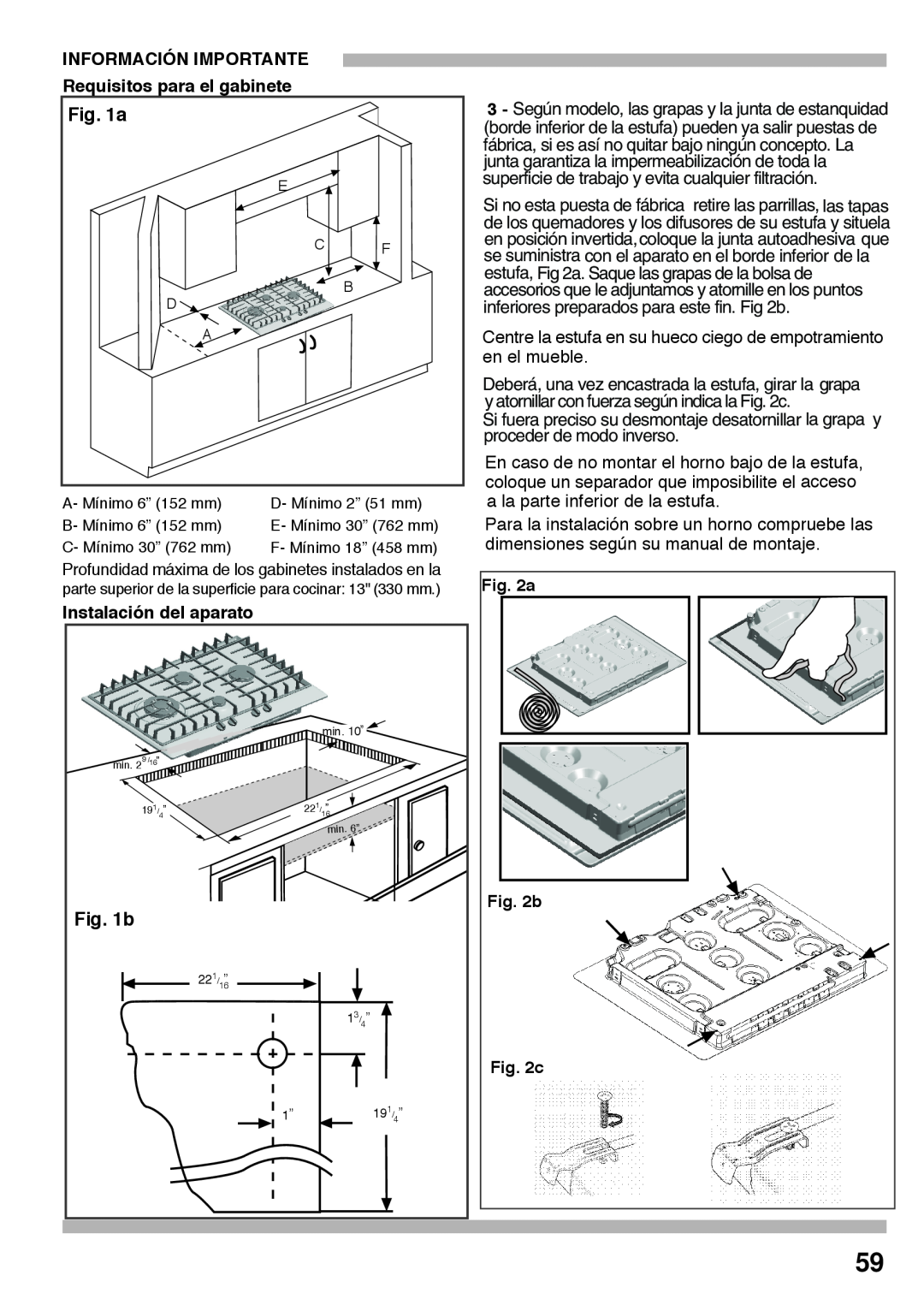 Bosch Appliances PCK755UC manual Información Importante, Instalación del aparato, b 