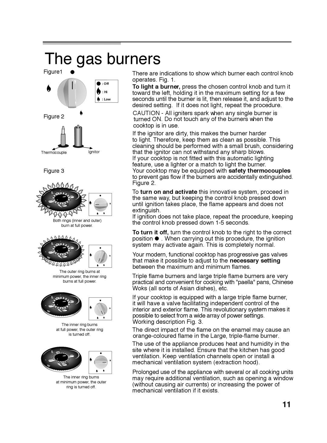 Bosch Appliances PGL985UC manual The gas burners 
