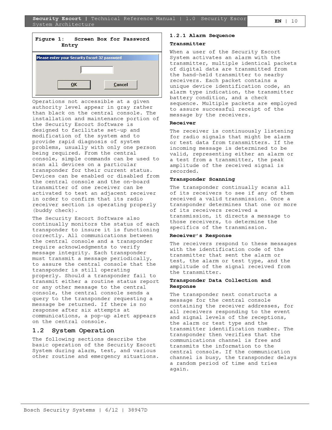 Bosch Appliances PT-400 manual System Operation, Alarm Sequence Transmitter, Transponder Scanning, Receiver’s Response 