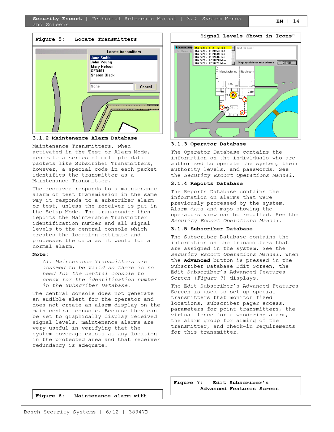 Bosch Appliances PT-400 manual Reports Database, Subscriber Database 