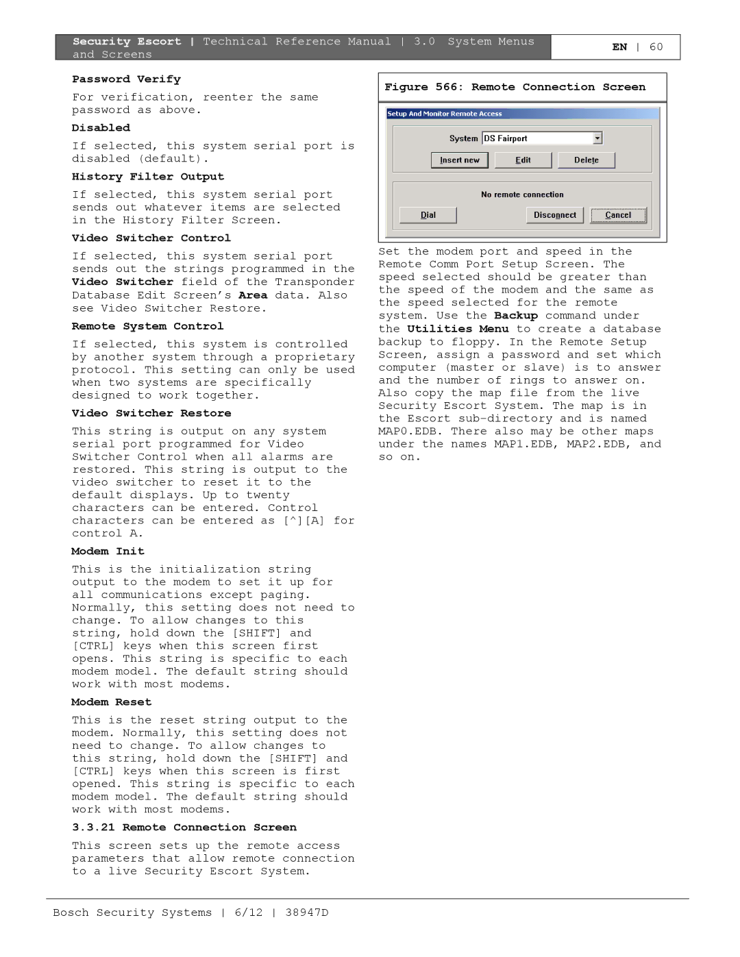 Bosch Appliances PT-400 Password Verify, Disabled, History Filter Output, Video Switcher Control, Remote System Control 