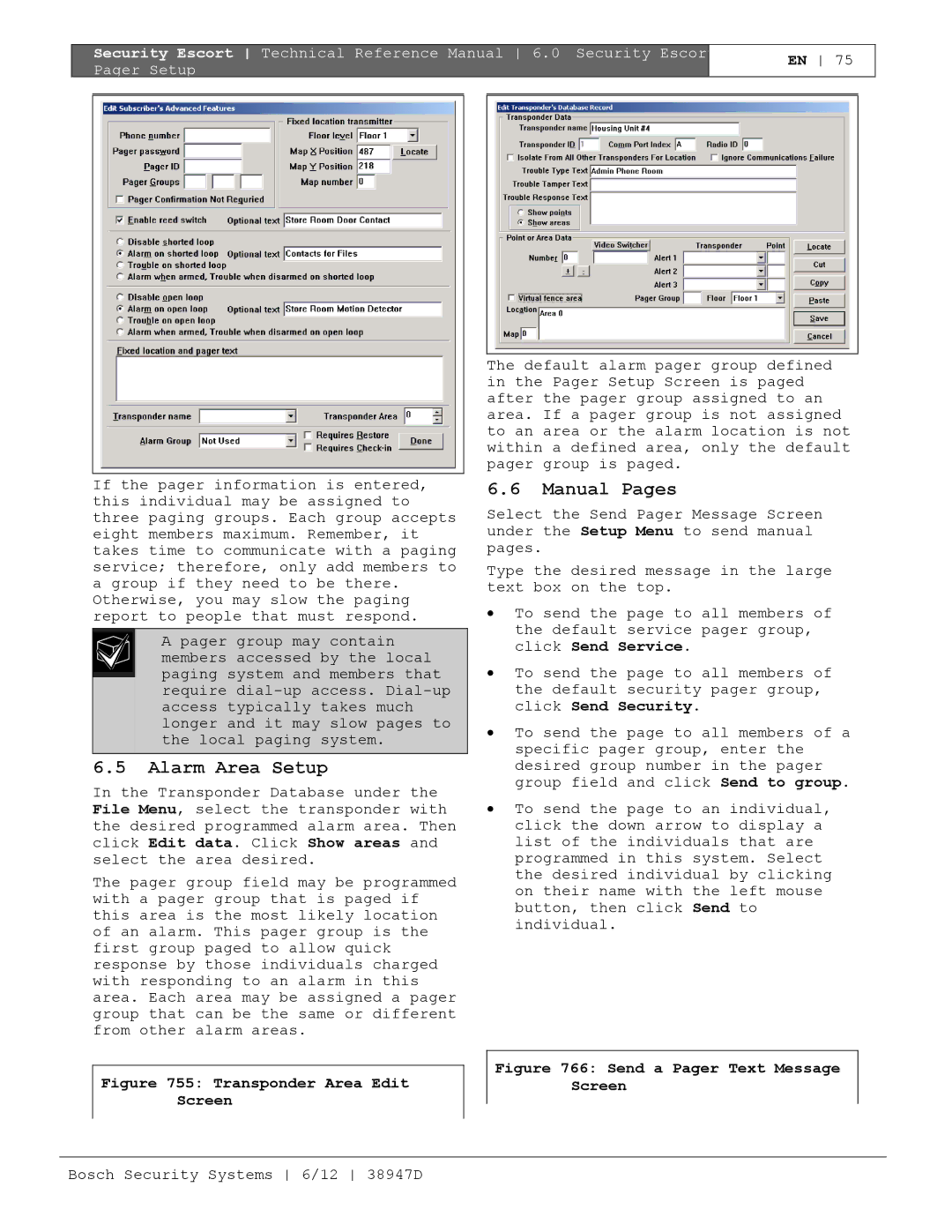 Bosch Appliances PT-400 manual Alarm Area Setup, Manual Pages 