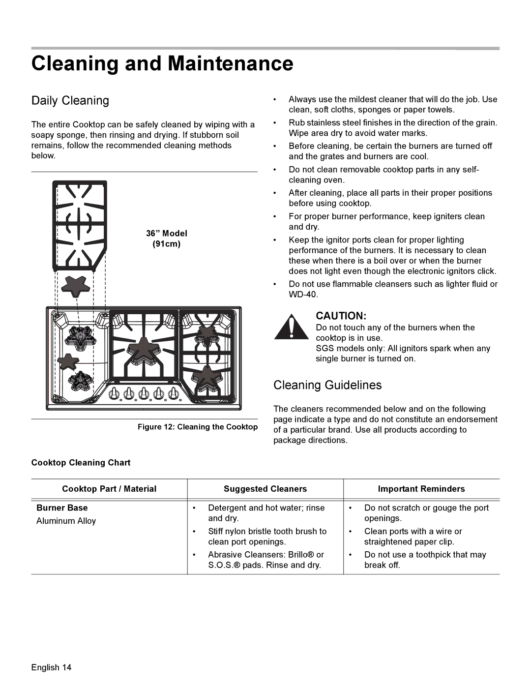 Bosch Appliances SGSX manual Cleaning and Maintenance, Daily Cleaning, Cleaning Guidelines 