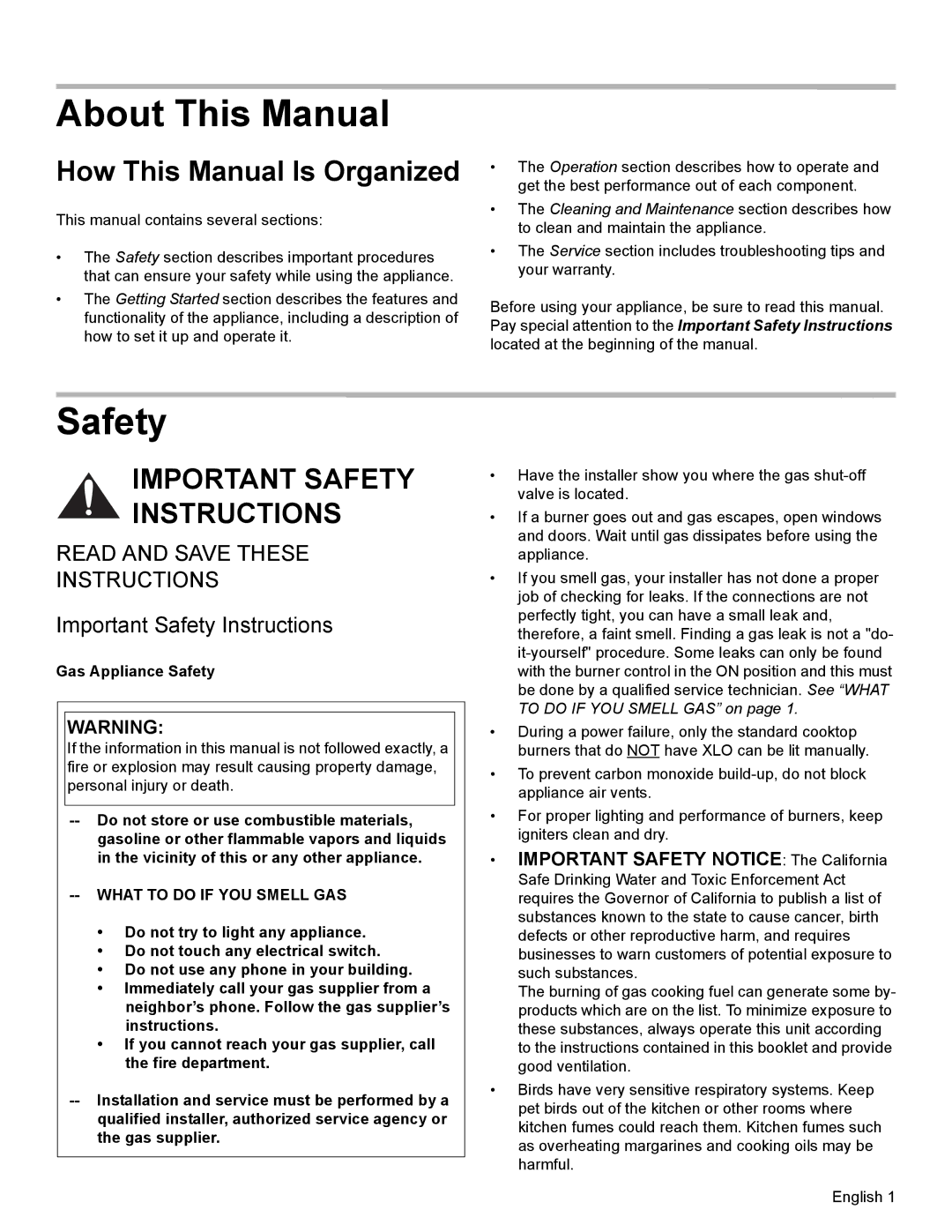 Bosch Appliances SGSX manual About This Manual, How This Manual Is Organized, Important Safety Instructions 