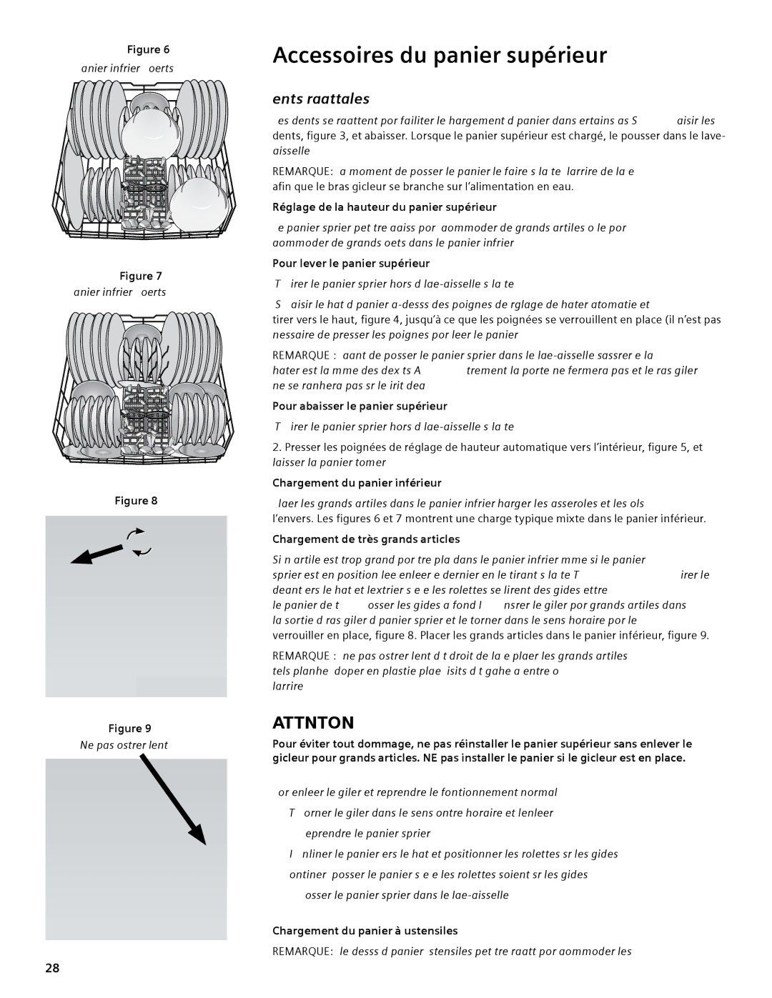 Bosch Appliances SGV45E03UC manual Accessoires du panier supérieur, Dents rabattables 