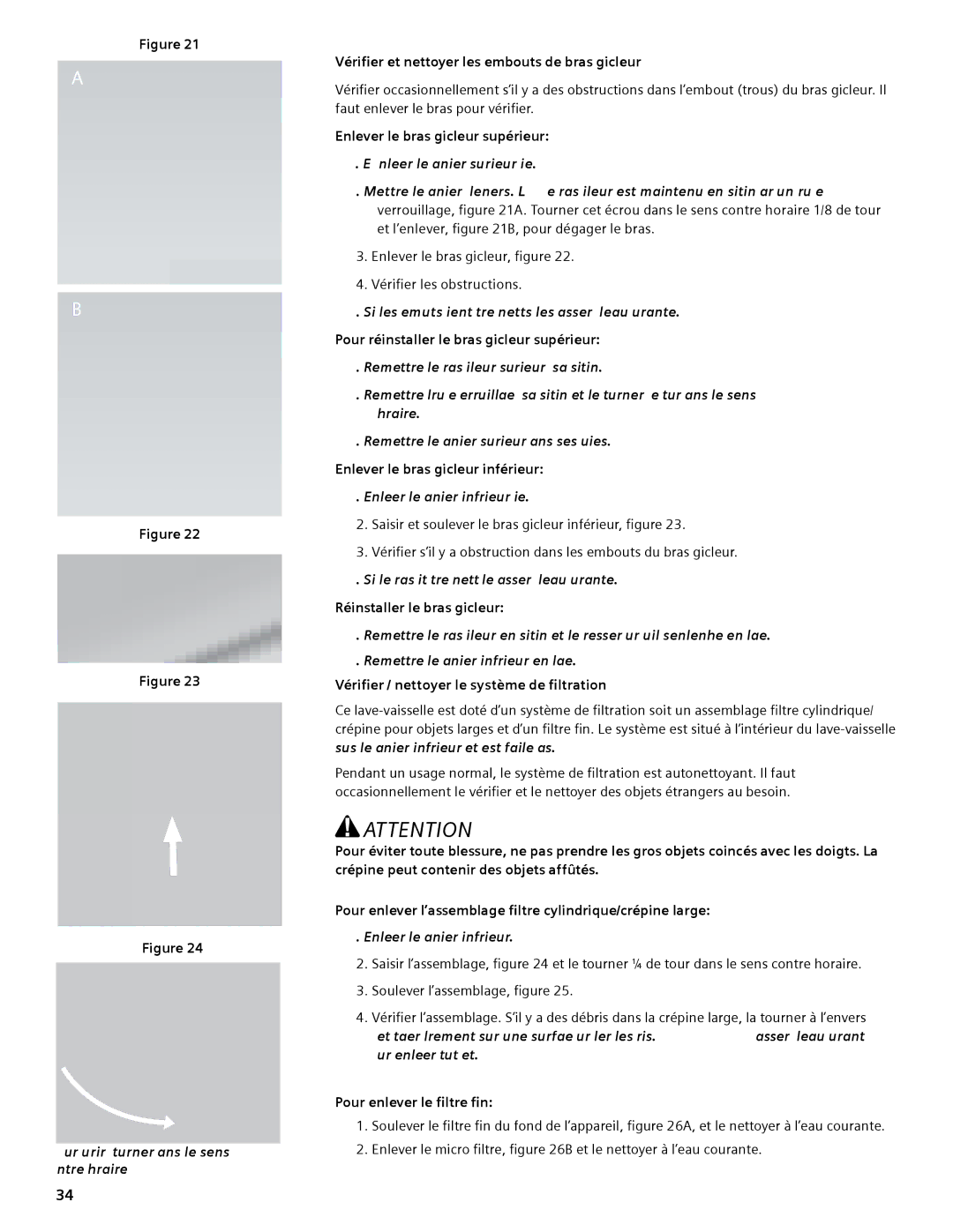 Bosch Appliances SGV45E03UC manual Vérifier et nettoyer les embouts de bras gicleur, Enlever le bras gicleur supérieur 