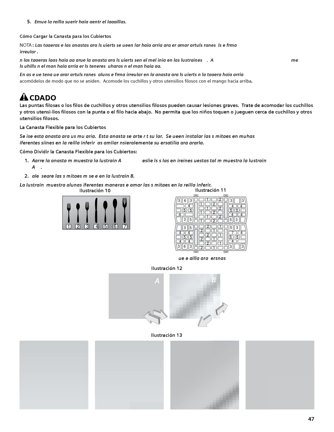 Bosch Appliances SGV45E03UC Cómo Dividir la Canasta Flexible para los Cubiertos, Cómo Cargar la Canasta para los Cubiertos 