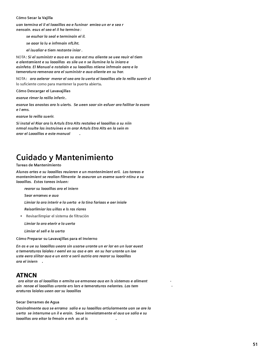 Bosch Appliances SGV45E03UC manual Cuidado y Mantenimiento 