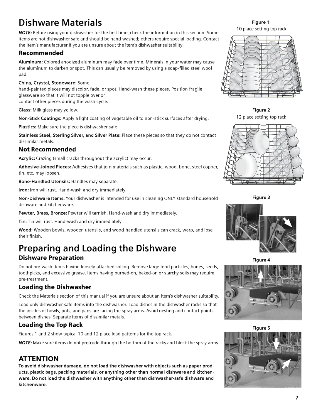 Bosch Appliances SGV45E03UC manual Dishware Materials, Preparing and Loading the Dishware 