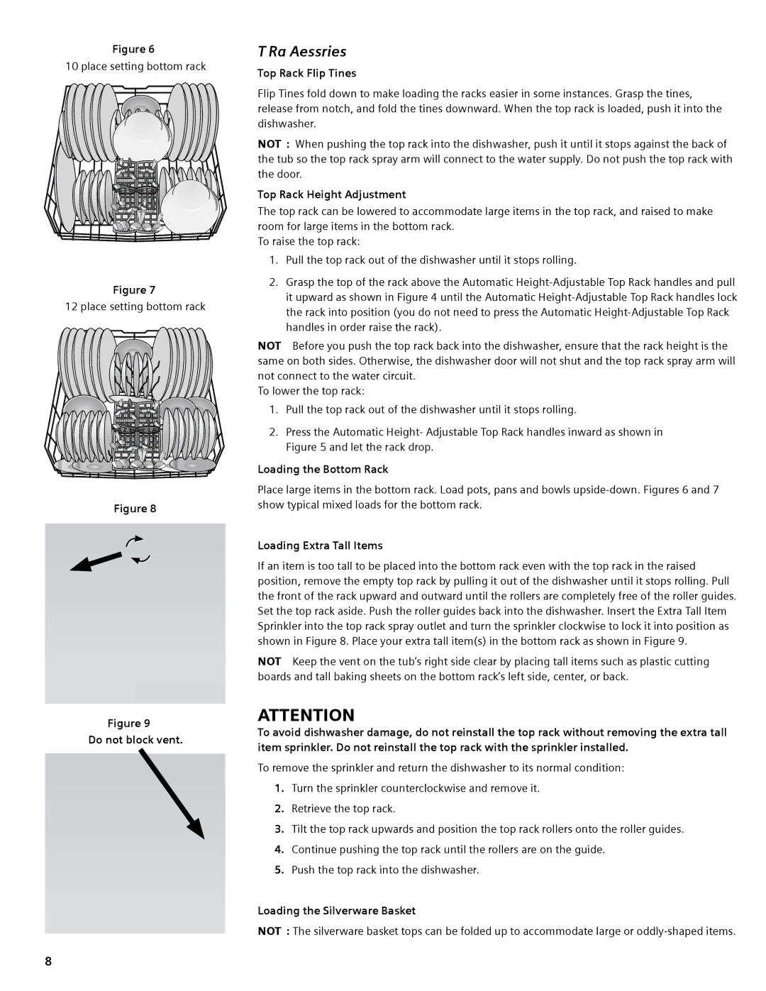 Bosch Appliances SGV45E03UC manual Top Rack Accessories 