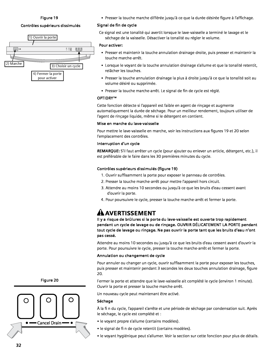 Bosch Appliances SGV45E03UC Contrôles supérieurs dissimulés, Signal de fin de cycle, Mise en marche du lave-vaisselle 