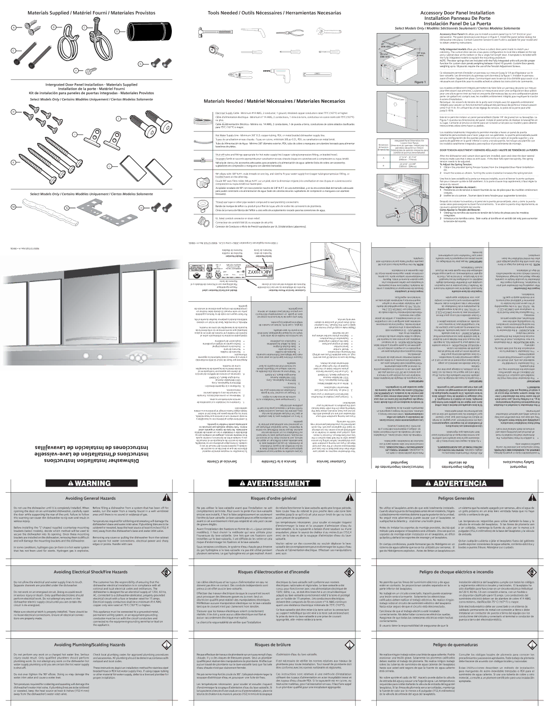 Bosch Appliances 300 SHE33M02UC Avoiding General Hazards, Risques d’ordre général, Peligros Generales, Risques de brûlure 