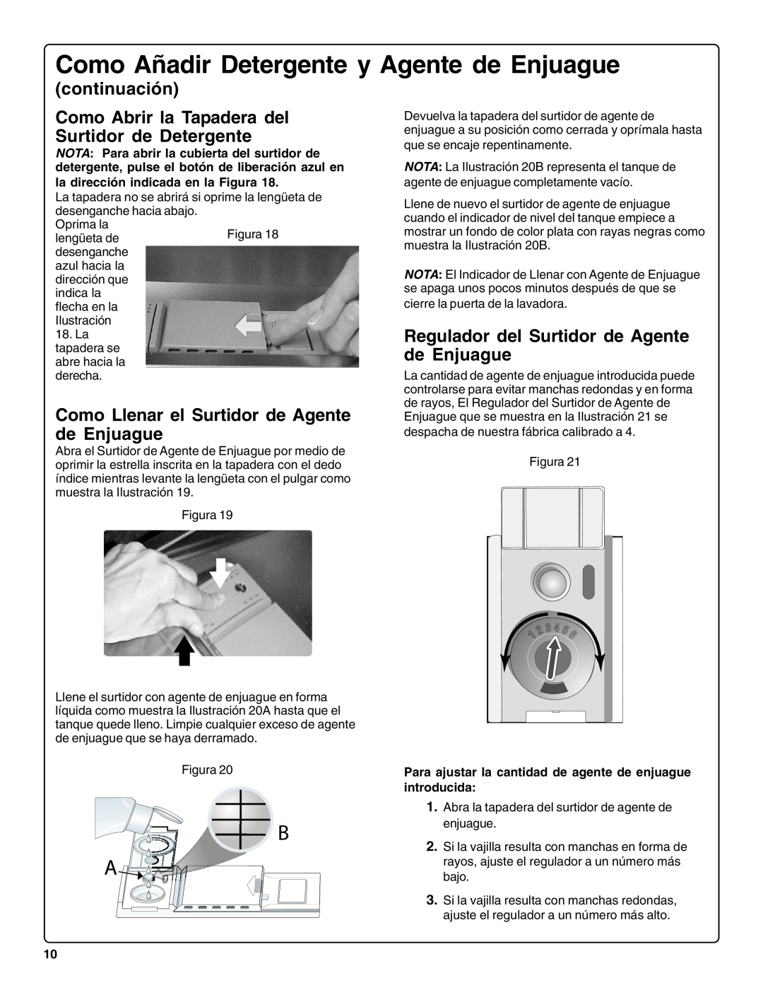 Bosch Appliances sHe43C installation instructions continuación Como Abrir la Tapadera del Surtidor de Detergente 