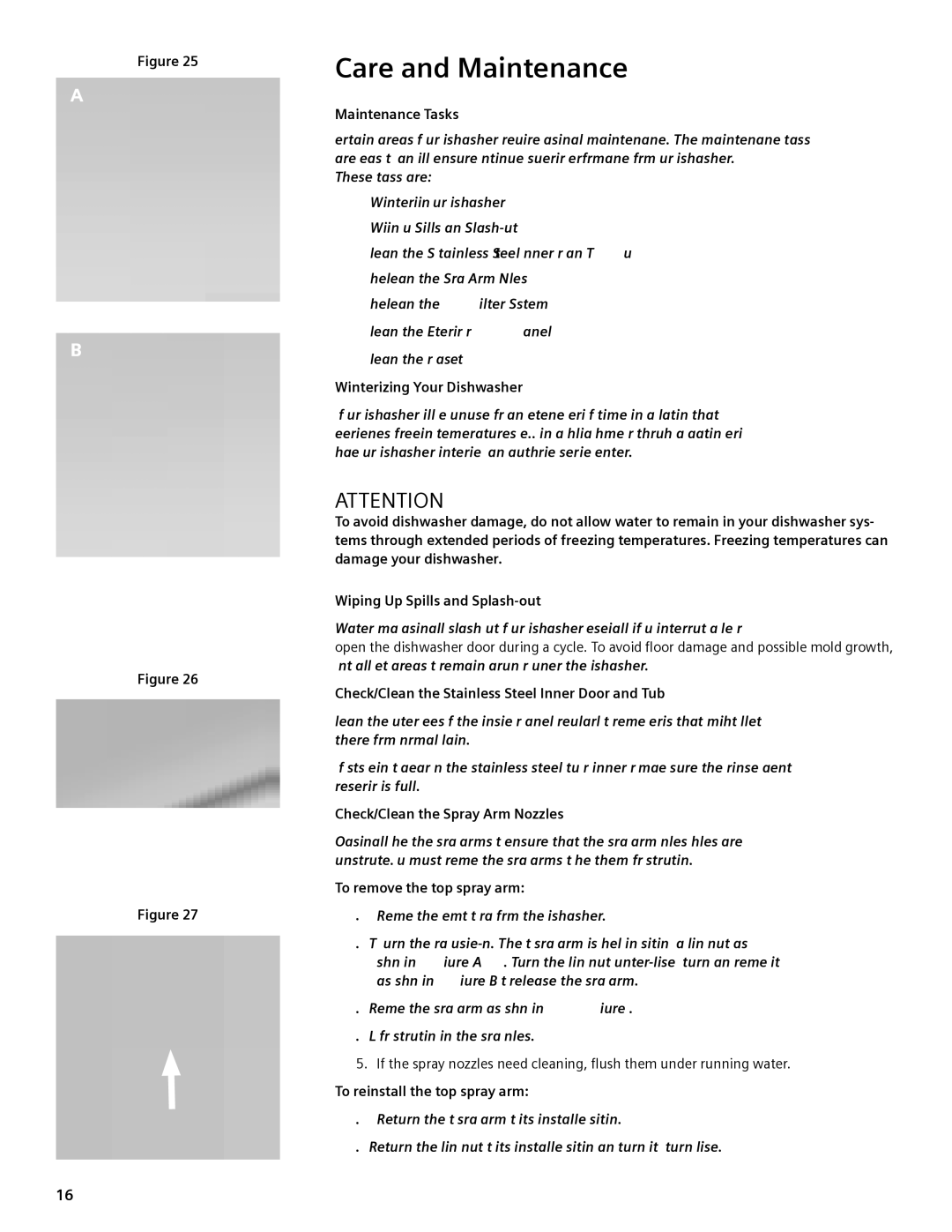 Bosch Appliances SHE44C manual Care and Maintenance 