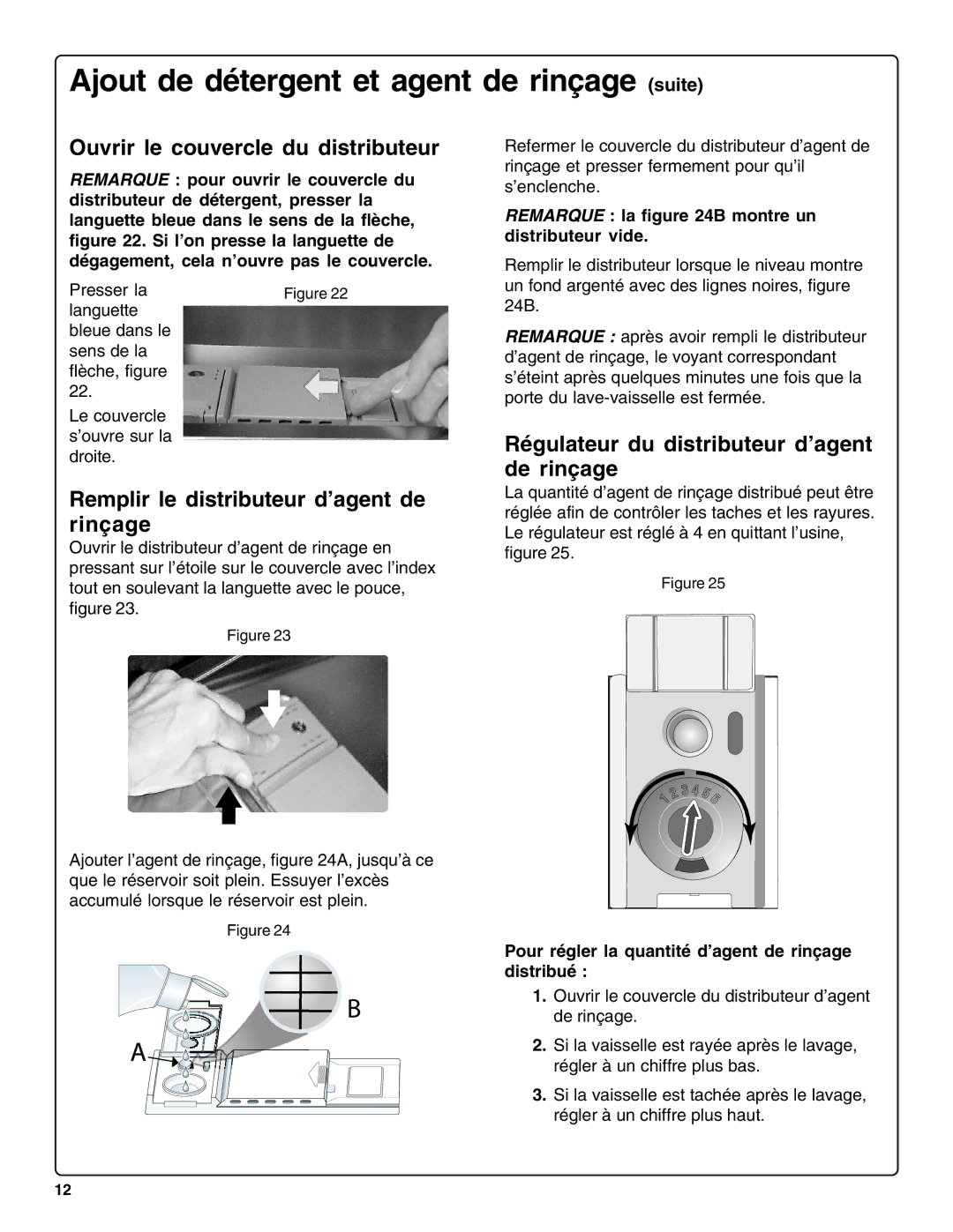 Bosch Appliances SHE66C Ajout de détergent et agent de rinçage suite, Ouvrir le couvercle du distributeur 