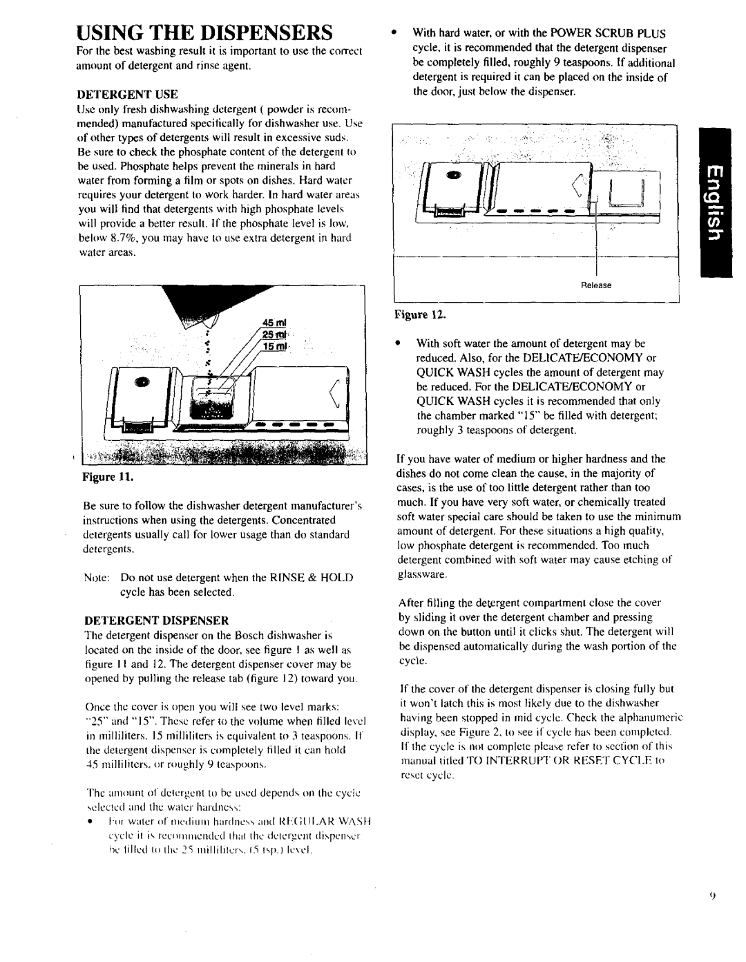 Bosch Appliances SHU 5300, SHI 6800, SHU 6800 operating instructions Detergent USE, Detergent Dispenser 