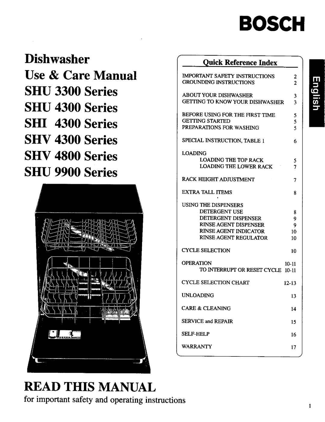 Bosch Appliances SHU 4300, SHU 9900 important safety instructions Instructions, About Your Dishwasher, Loading 