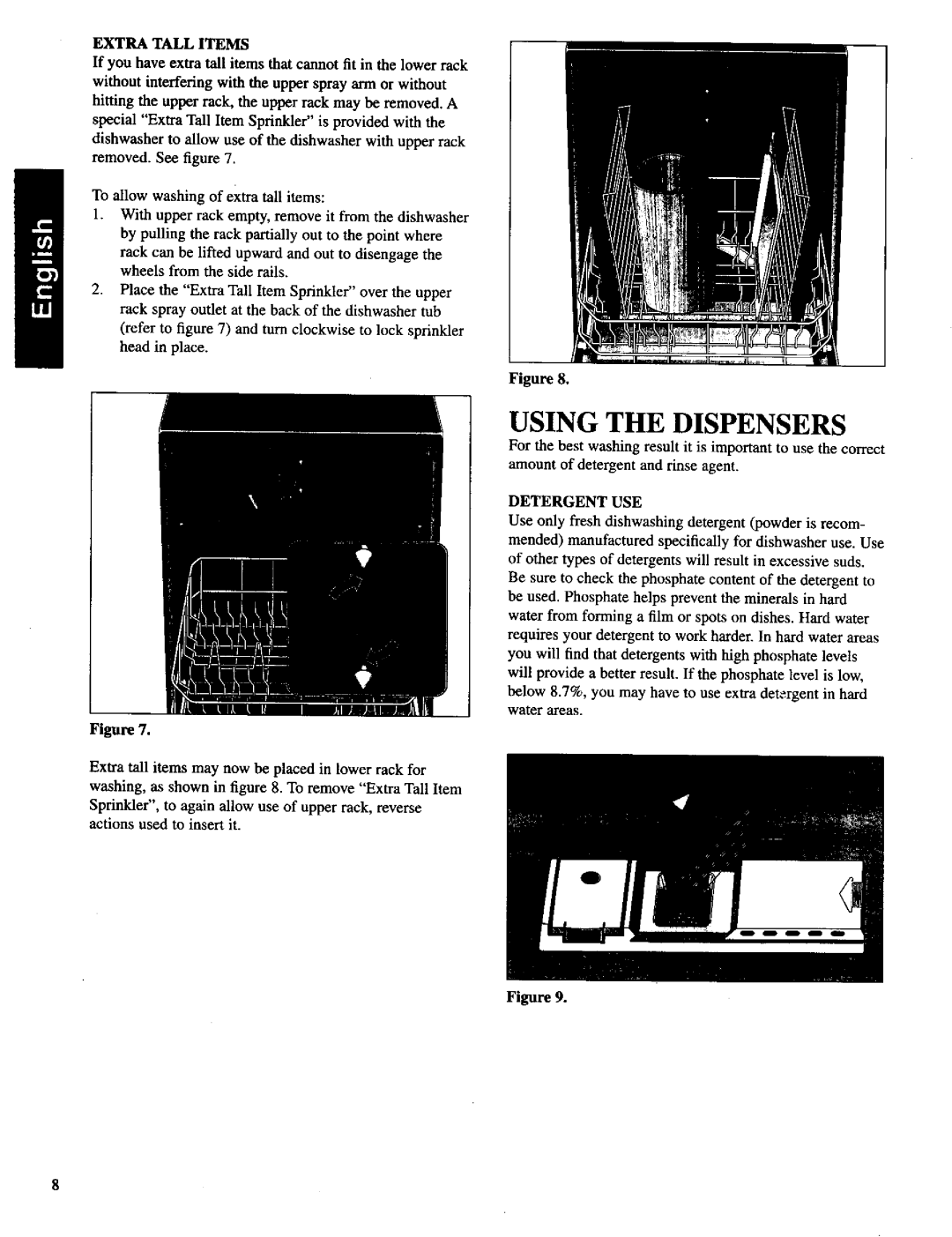 Bosch Appliances SHU 9900, SHU 4300 important safety instructions Extra Tall Items, Detergent USE 