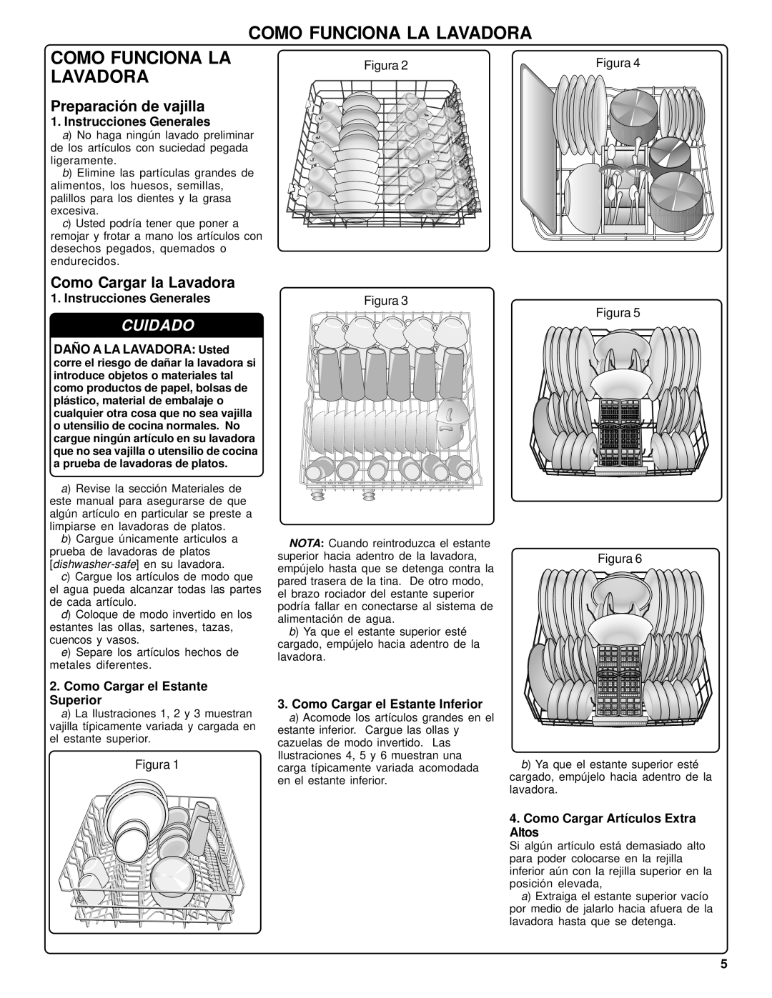 Bosch Appliances SHU42L manual Como Funciona LA Lavadora, Preparación de vajilla, Como Cargar la Lavadora 