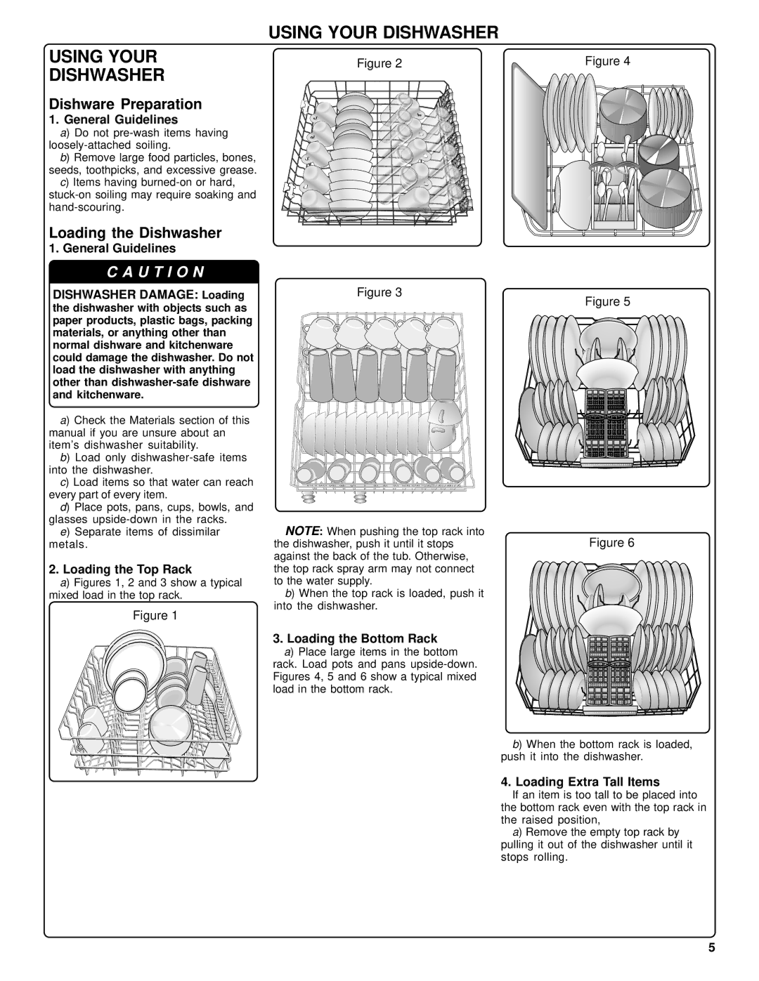 Bosch Appliances SHU42L manual Using Your Dishwasher, Dishware Preparation, Loading the Dishwasher 