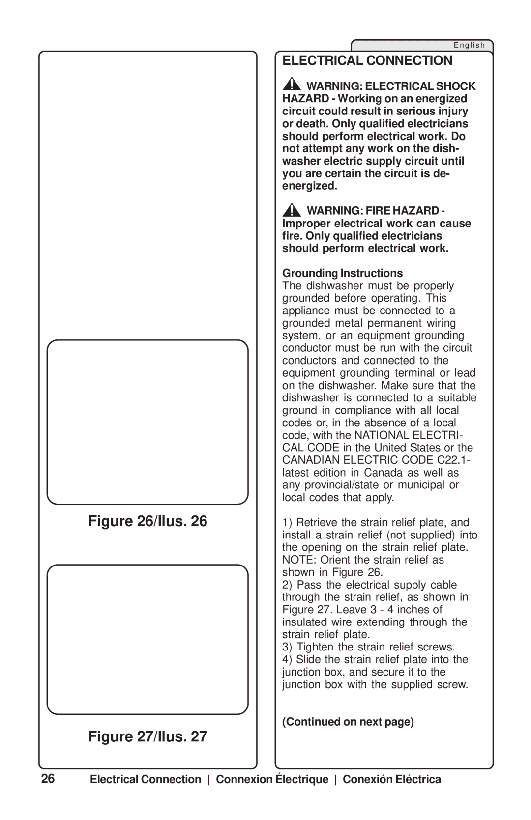 Bosch Appliances SHY99A, SHU53E, SHU66E, SHX99B SHY56A, SHV99A SHX33A Electrical Connection, Grounding Instructions 