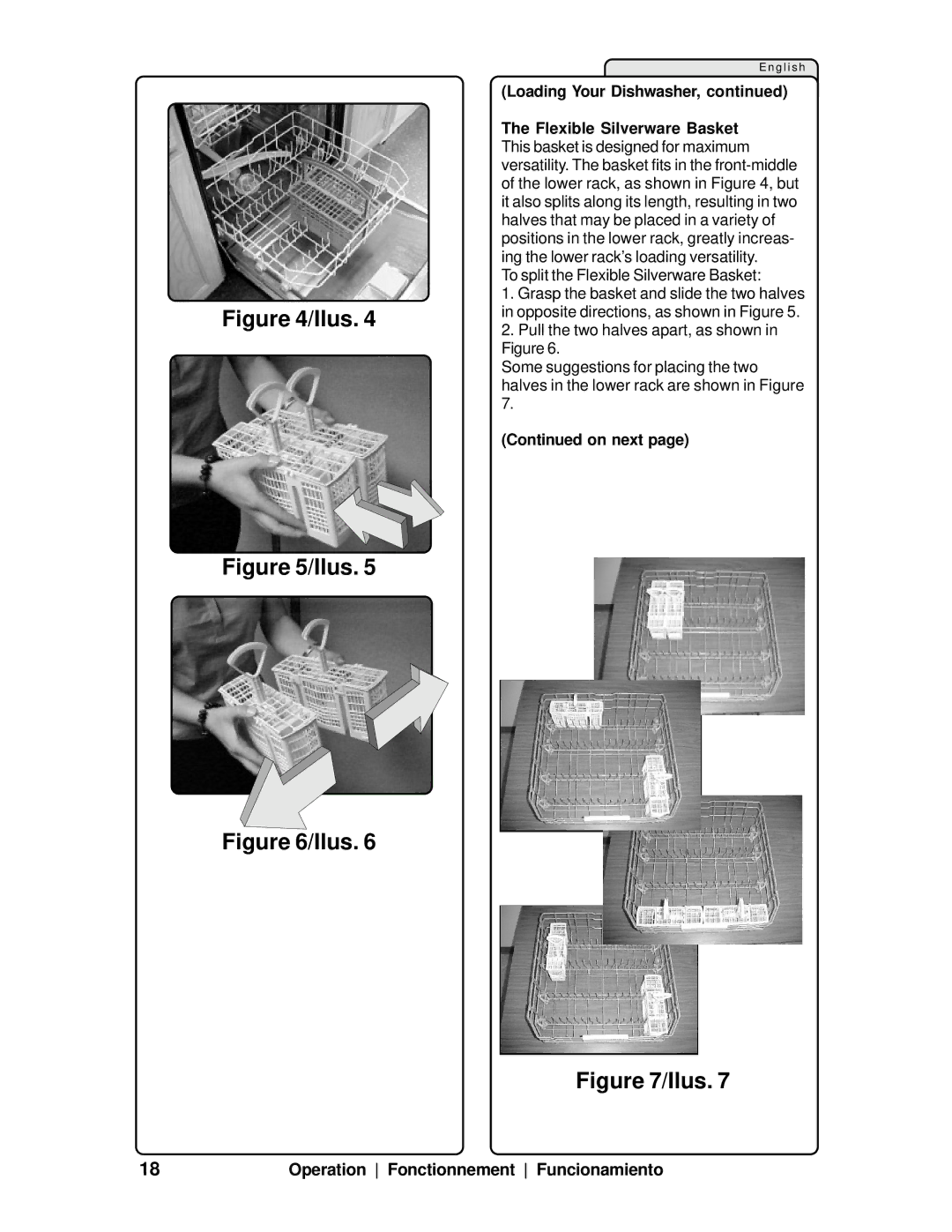 Bosch Appliances SHV99A manual To split the Flexible Silverware Basket 