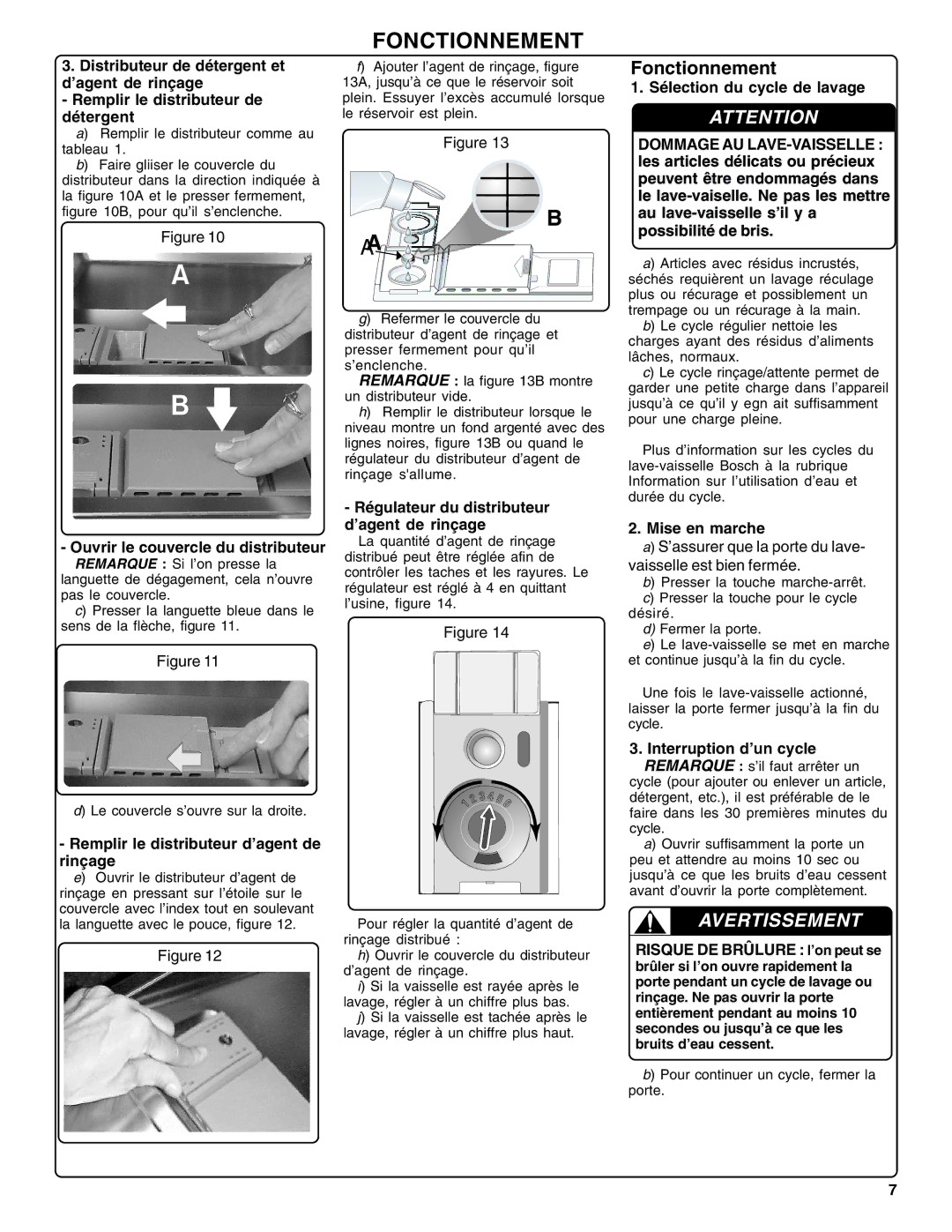 Bosch Appliances SHX36L Fonctionnement, Ouvrir le couvercle du distributeur, Remplir le distributeur d’agent de rinçage 