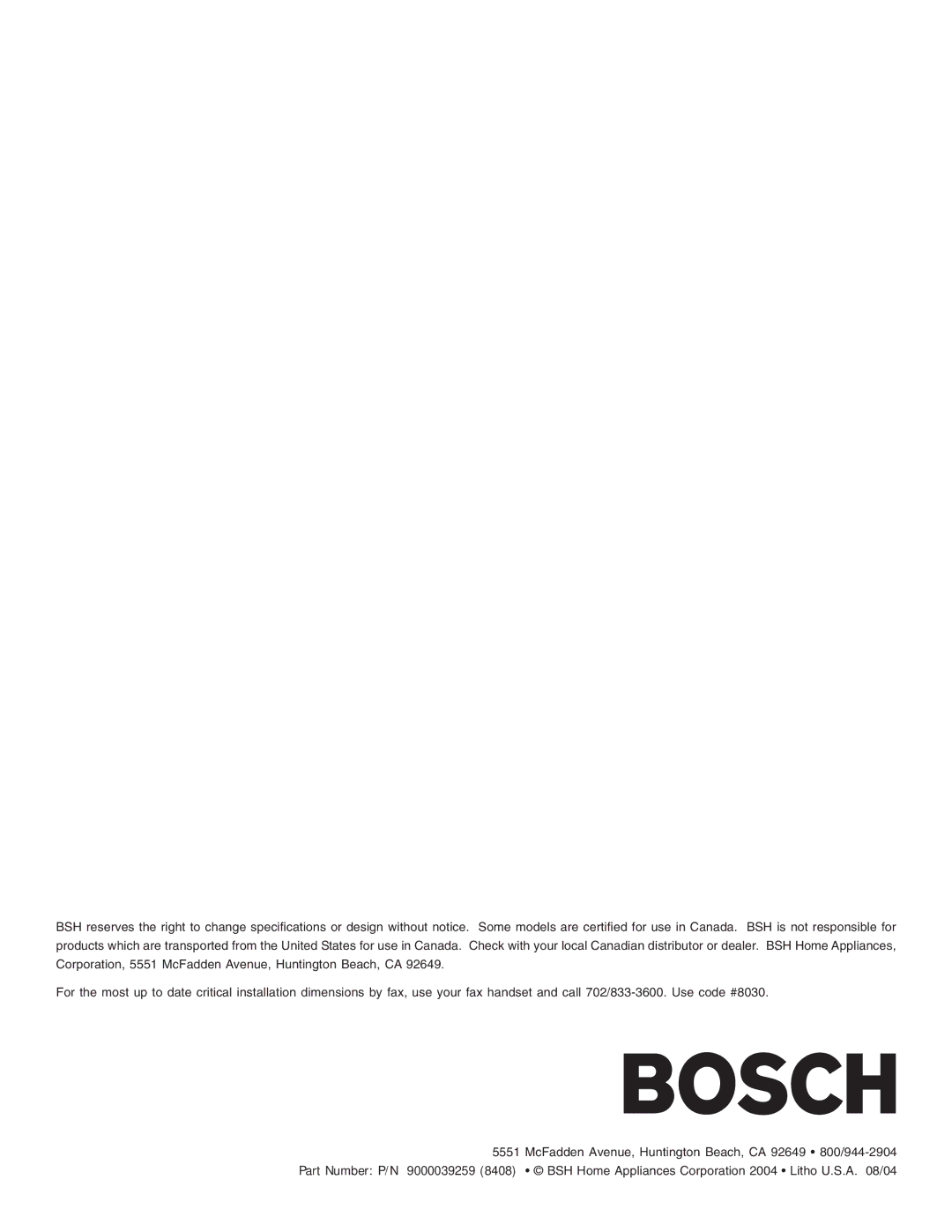 Bosch Appliances SHX99A15UC, SHV99A13UC manual 