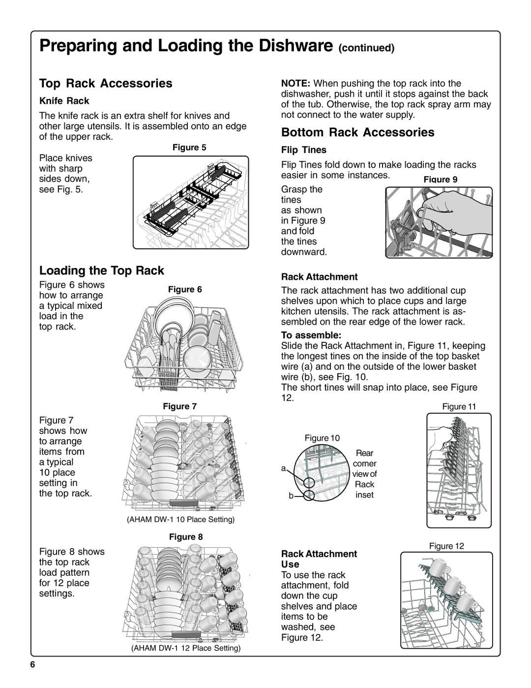 Bosch Appliances SHX99A15UC, SHV99A13UC manual Loading the Top Rack, Bottom Rack Accessories 