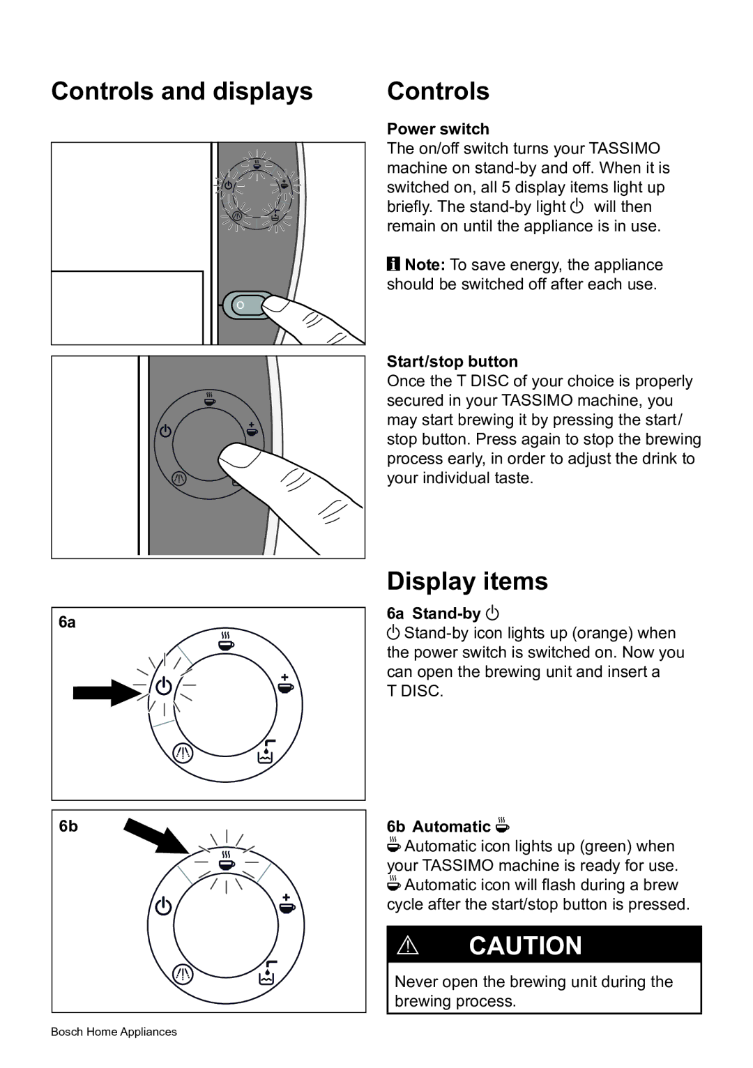 Bosch Appliances T45 instruction manual Controls and displays, Display items 