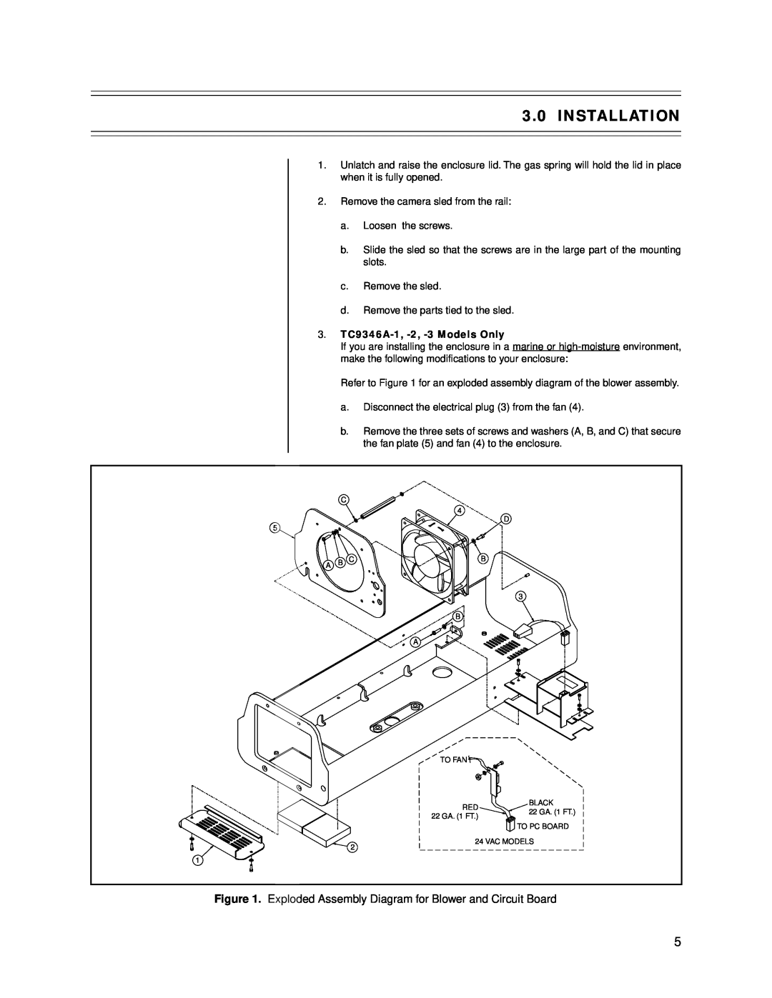 Bosch Appliances tc9346a instruction manual Installation, Exploded Assembly Diagram for Blower and Circuit Board 