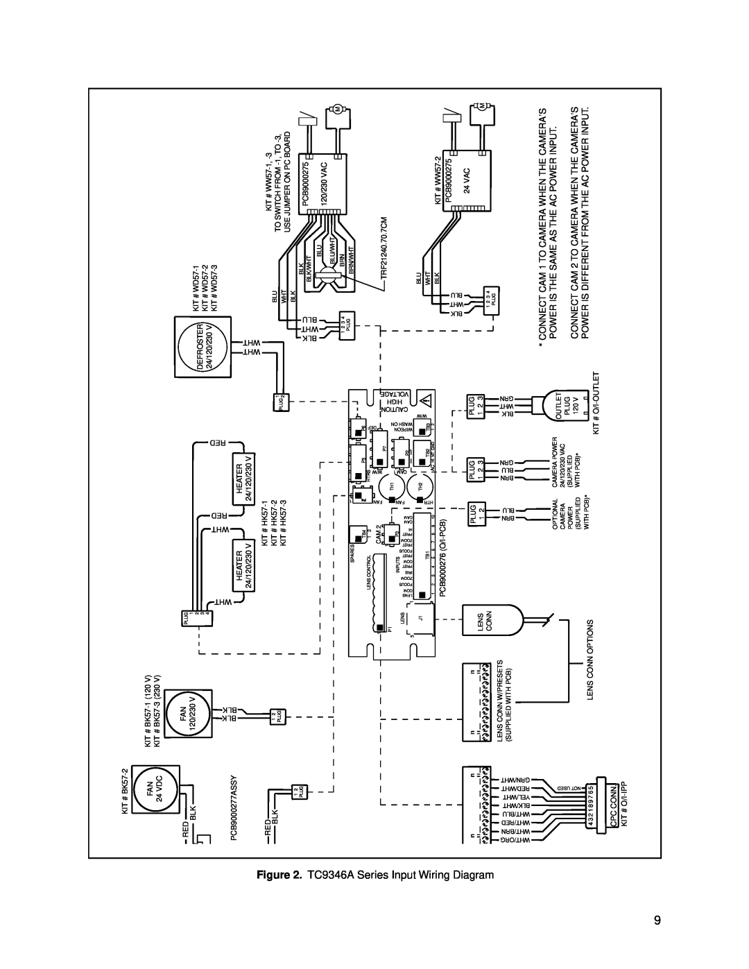 Bosch Appliances tc9346a instruction manual TC9346A Series Input Wiring, Blu/Wht 