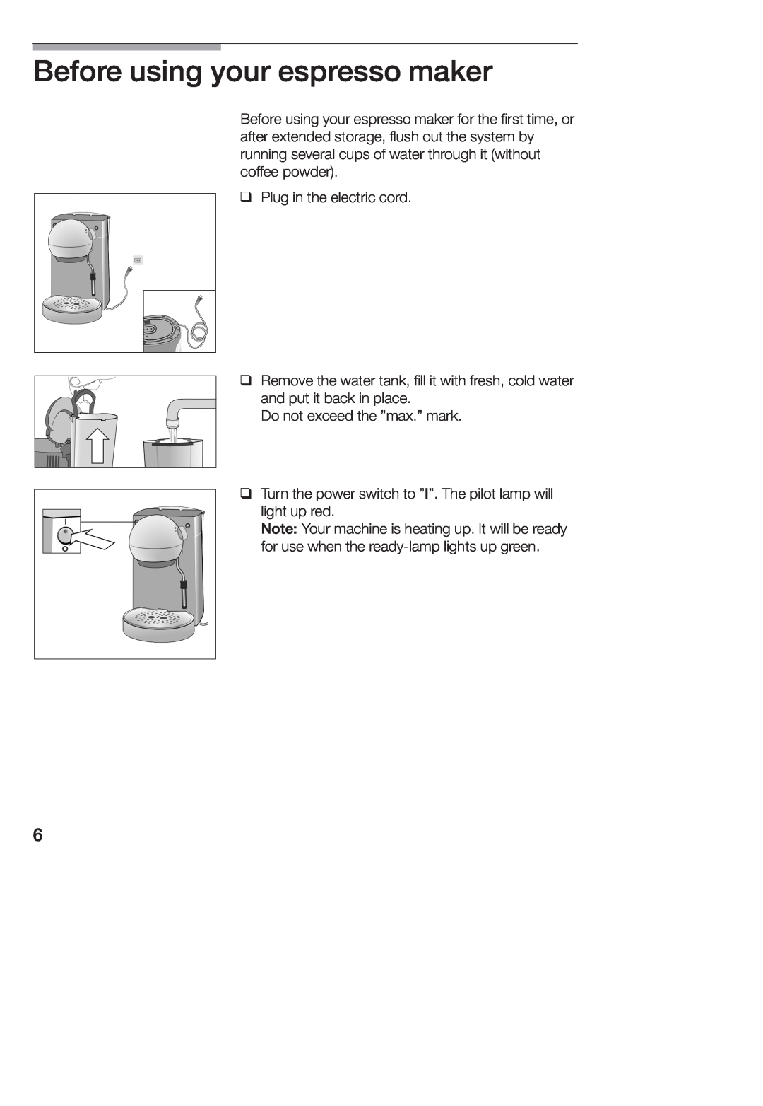 Bosch Appliances TCA 4101 UC manual q q q 