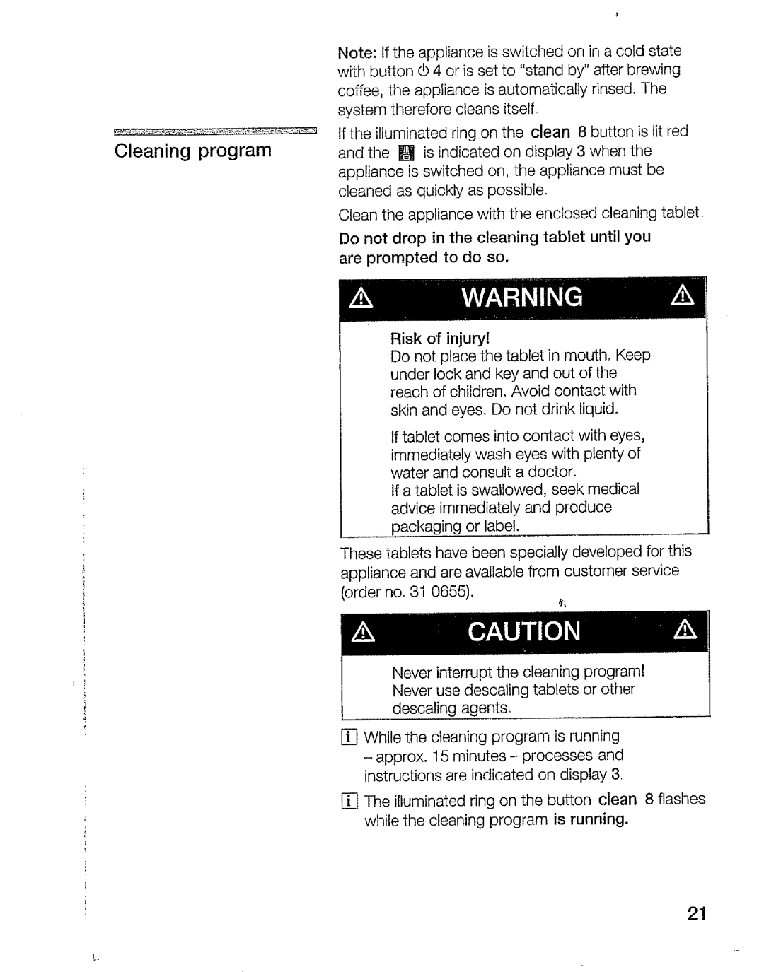 Bosch Appliances TCA 6001 UC manual 