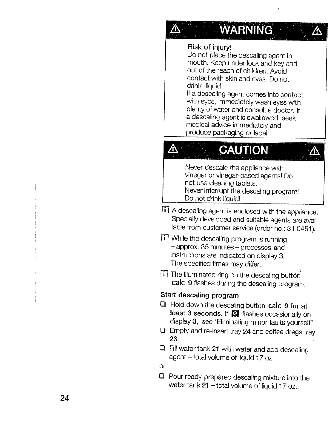 Bosch Appliances TCA 6001 UC manual 