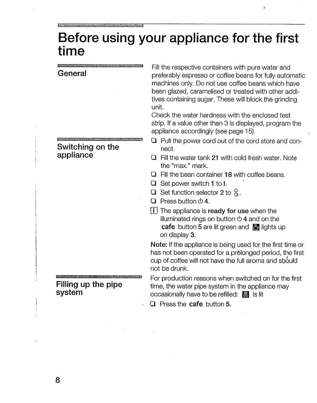 Bosch Appliances TCA 6001 UC manual 