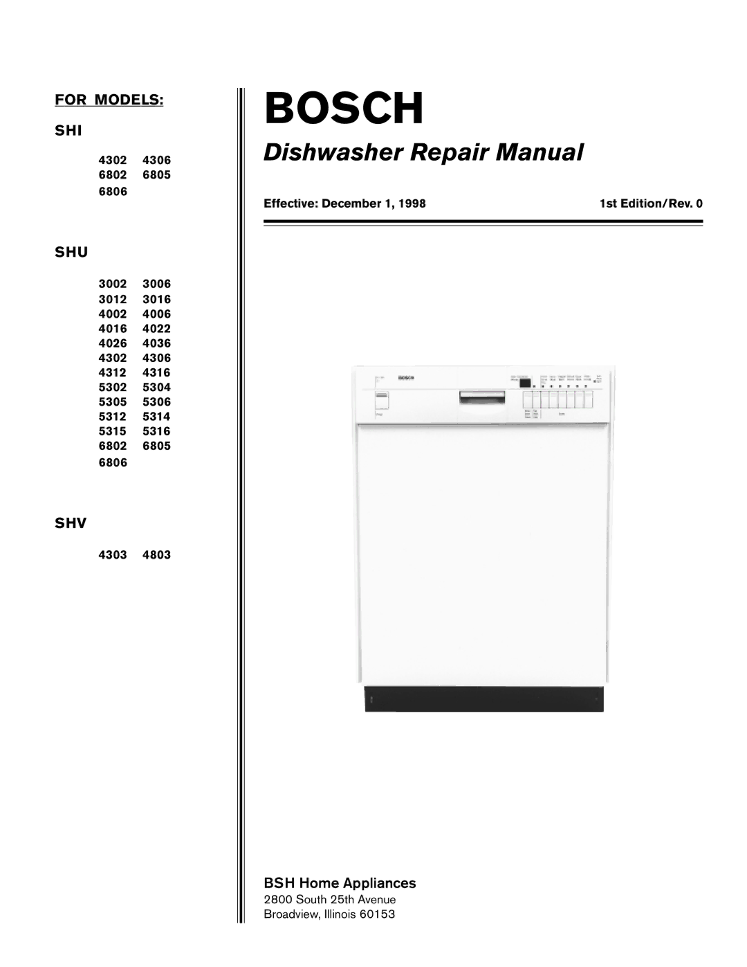 Bosch Appliances 6806, TRUE, 6805, 4306, 4302, 6802 manual Bosch 