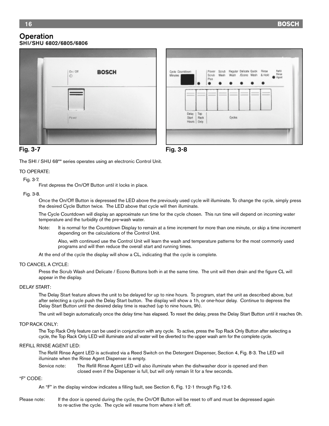 Bosch Appliances TRUE, 6806, 6805, 4306, 4302, 6802 manual 7Fig 