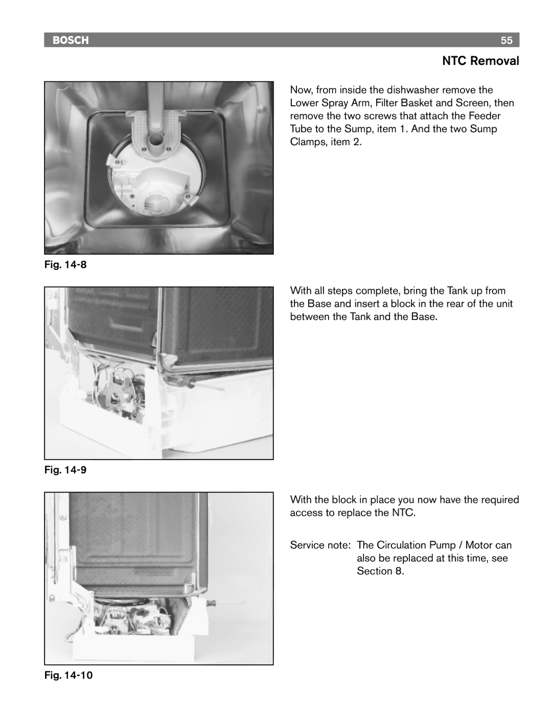 Bosch Appliances 4306, TRUE, 6806, 6805, 4302, 6802 manual NTC Removal 