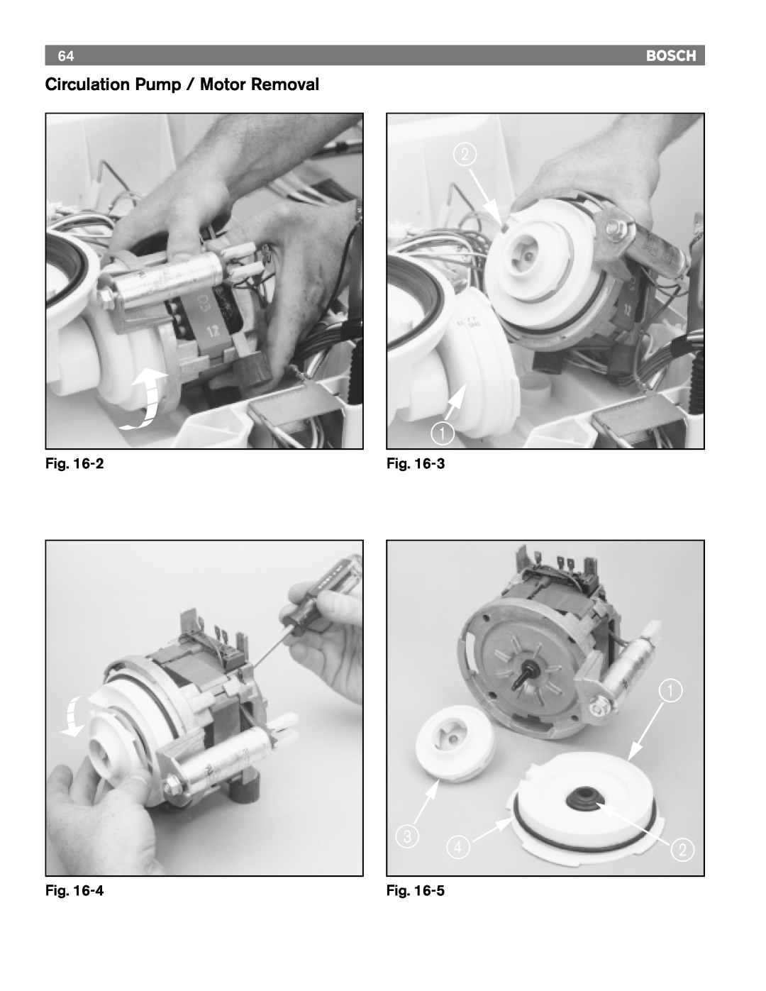 Bosch Appliances TRUE, 6806, 6805, 4306, 4302, 6802 manual Circulation Pump / Motor Removal 