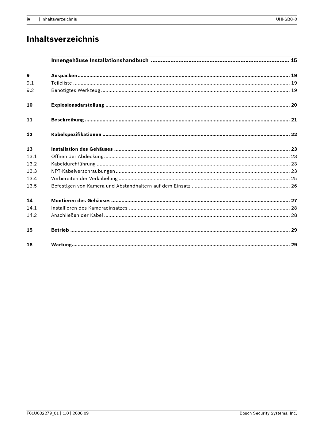 Bosch Appliances UHI-SBG-0 Inhaltsverzeichnis, Auspacken, Teileliste Benötigtes Werkzeug, Montieren des Gehäuses 