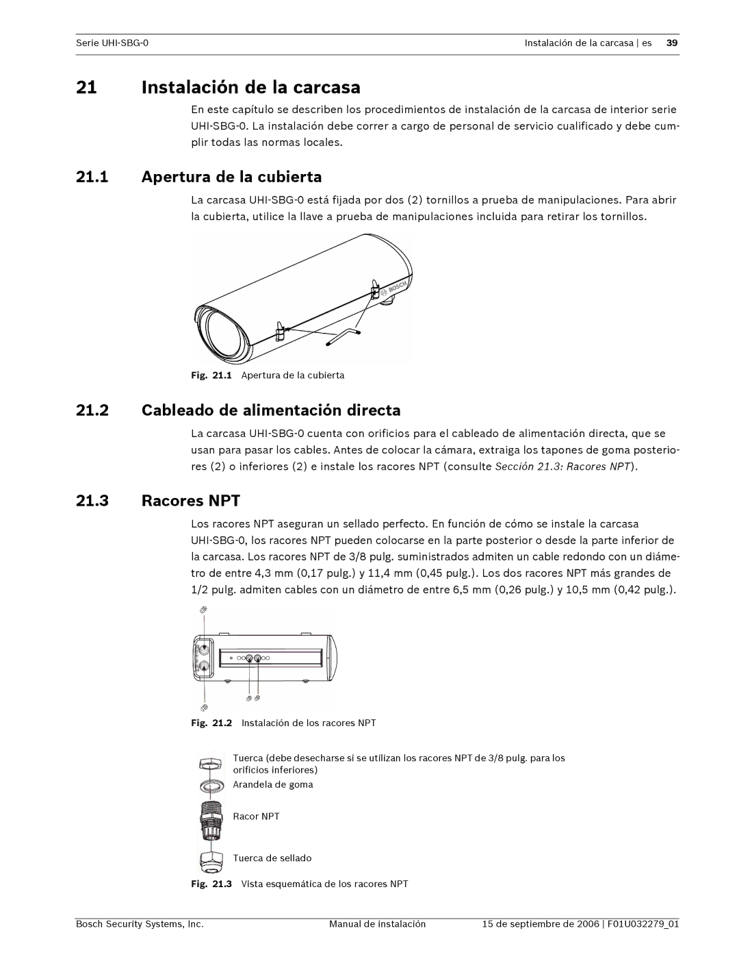 Bosch Appliances UHI-SBG-0 Instalación de la carcasa, Apertura de la cubierta, Cableado de alimentación directa 