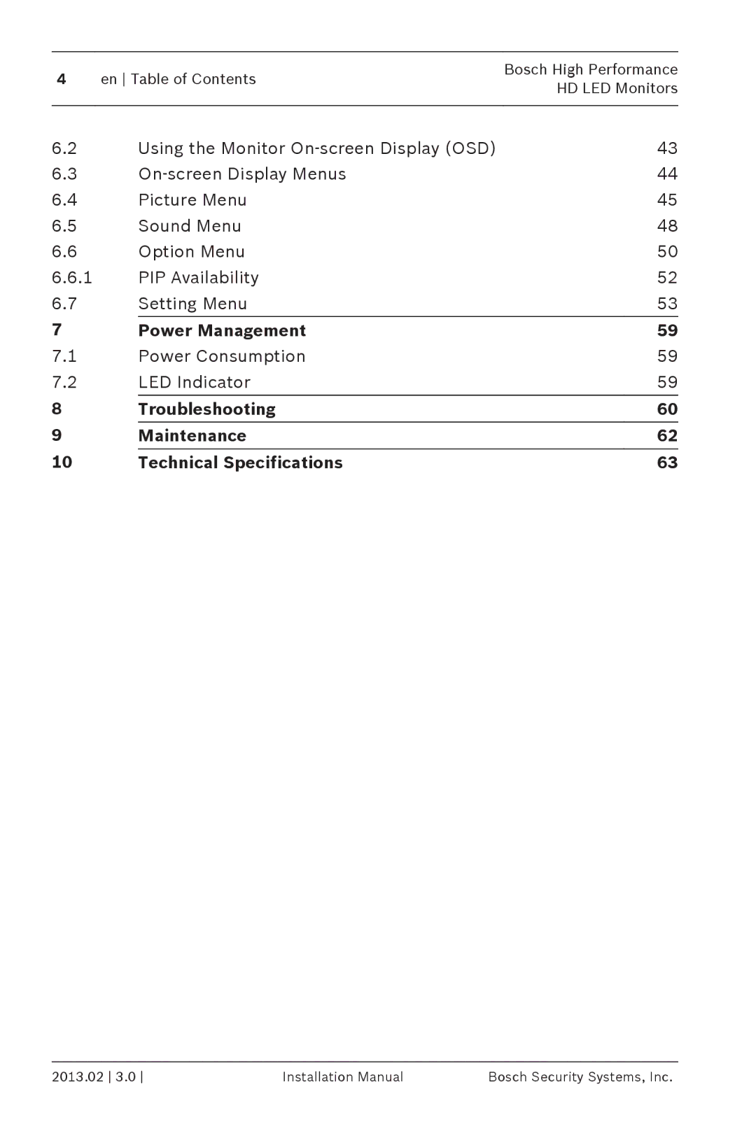 Bosch Appliances UML-273-90 installation manual Power Management, Power Consumption LED Indicator 