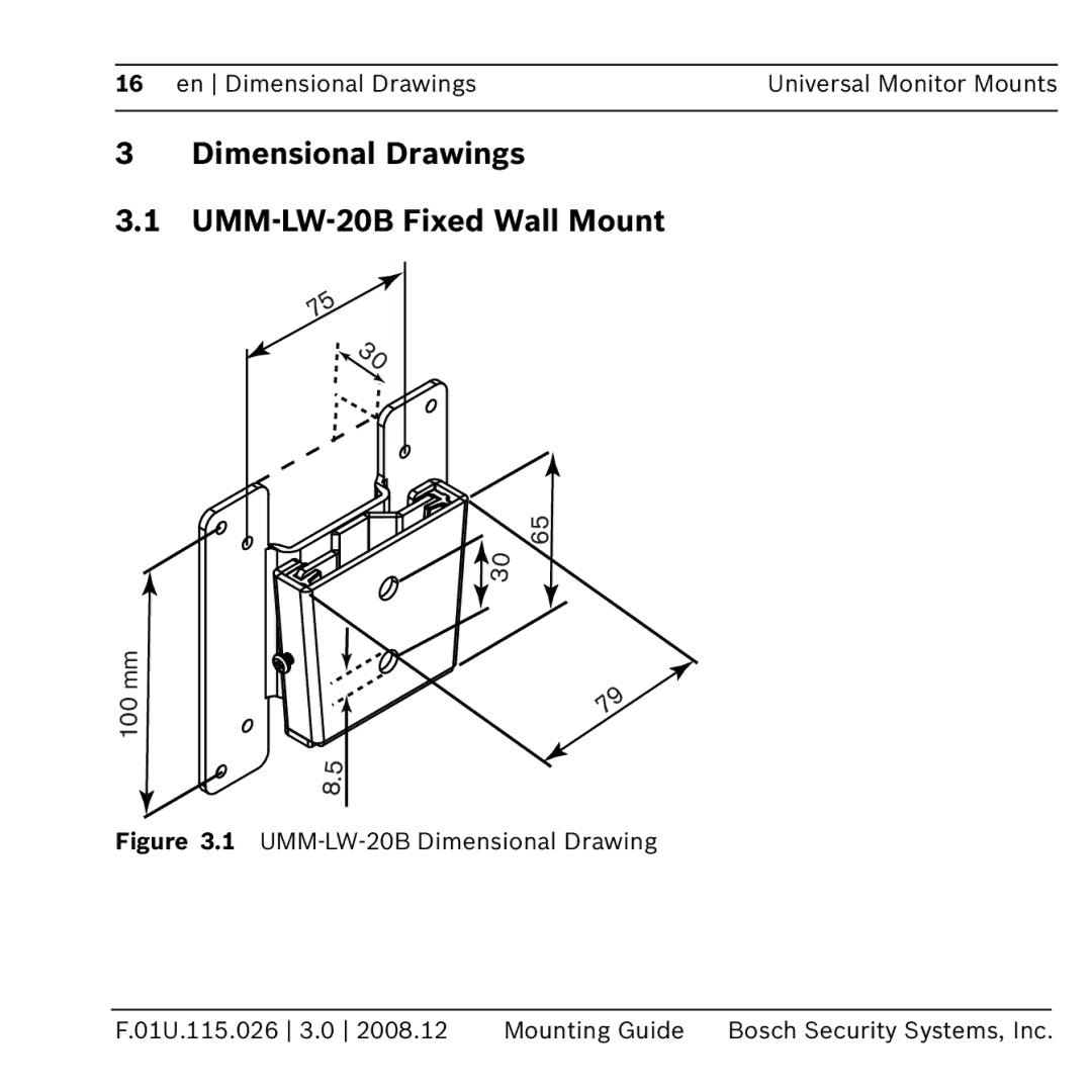 Bosch Appliances umm-lw-20b manual 100 mm 