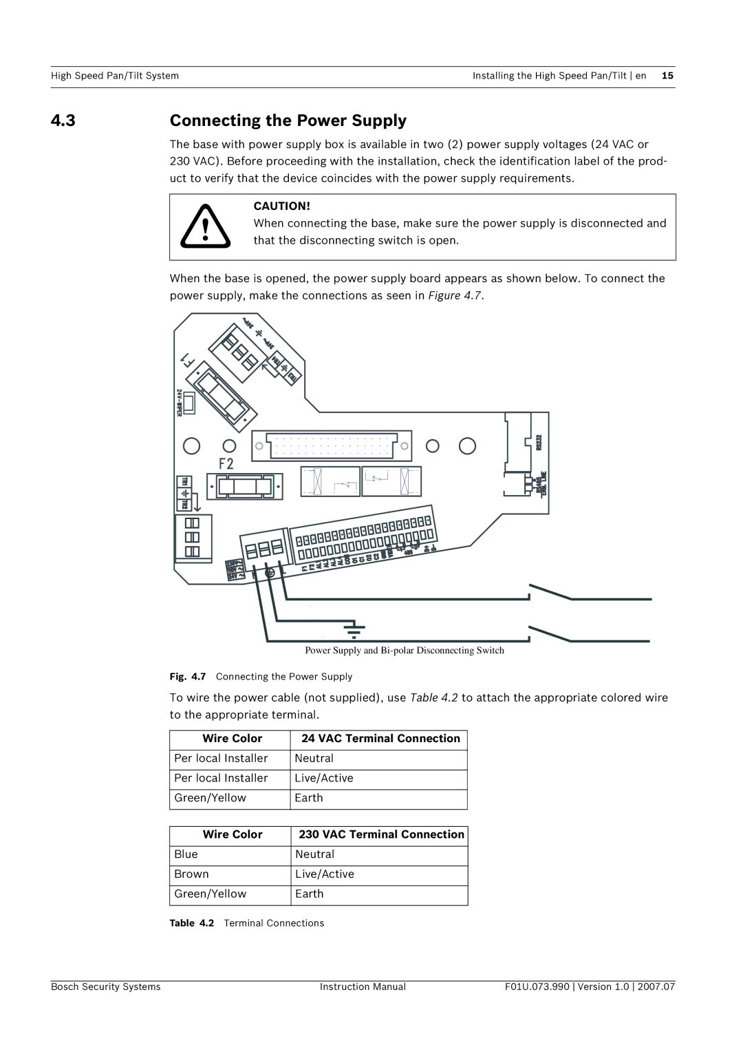 Bosch Appliances UPH-2D, UPH-Z, UPH-3D instruction manual Connecting the Power Supply, That the disconnecting switch is open 