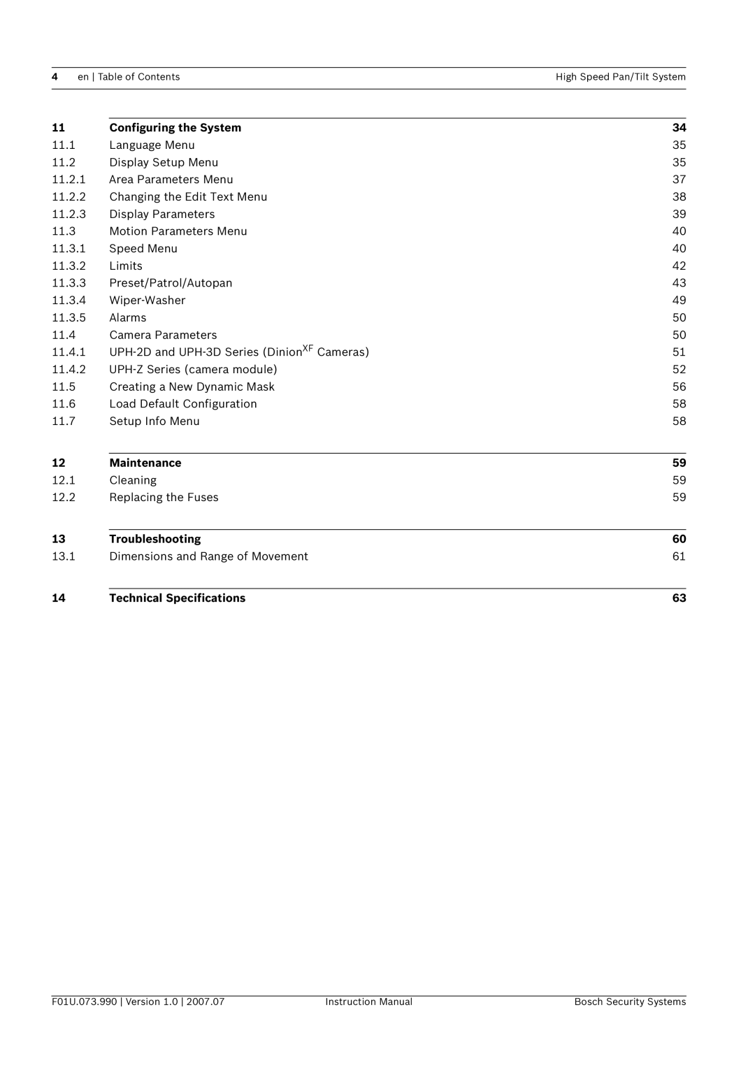 Bosch Appliances UPH-Z, UPH-2D, UPH-3D instruction manual Configuring the System 