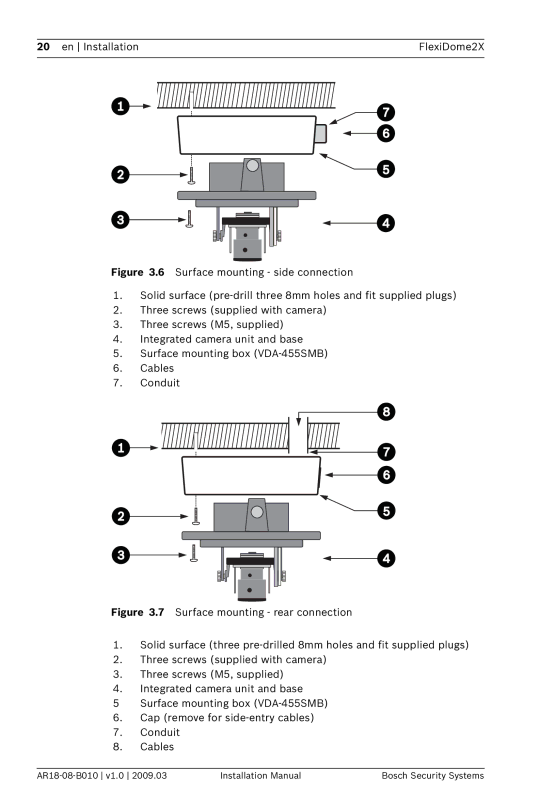 Bosch Appliances VDN-0498 installation manual En Installation FlexiDome2X 