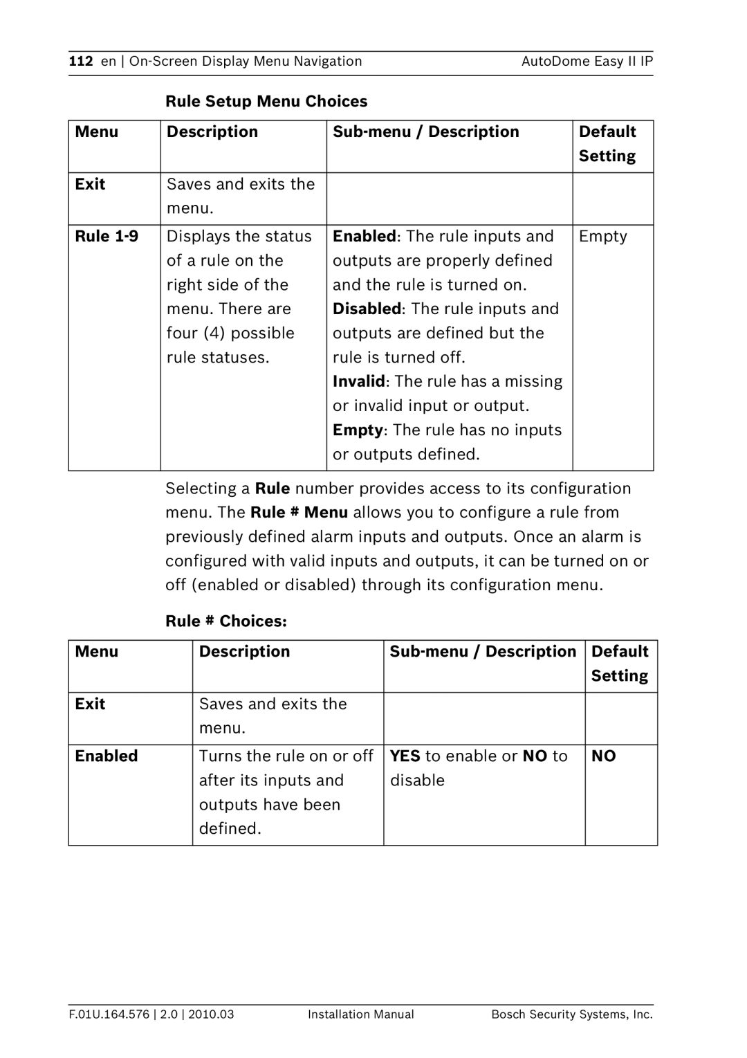 Bosch Appliances VEZ installation manual Rule 