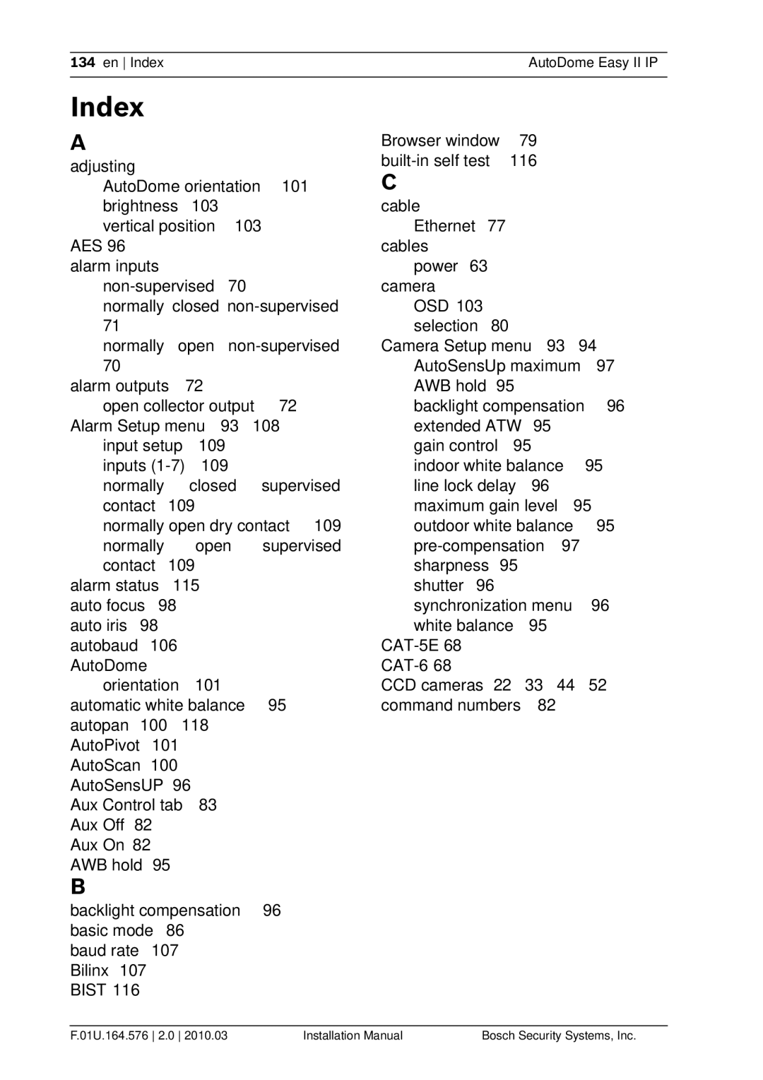 Bosch Appliances VEZ installation manual Index, Browser window 