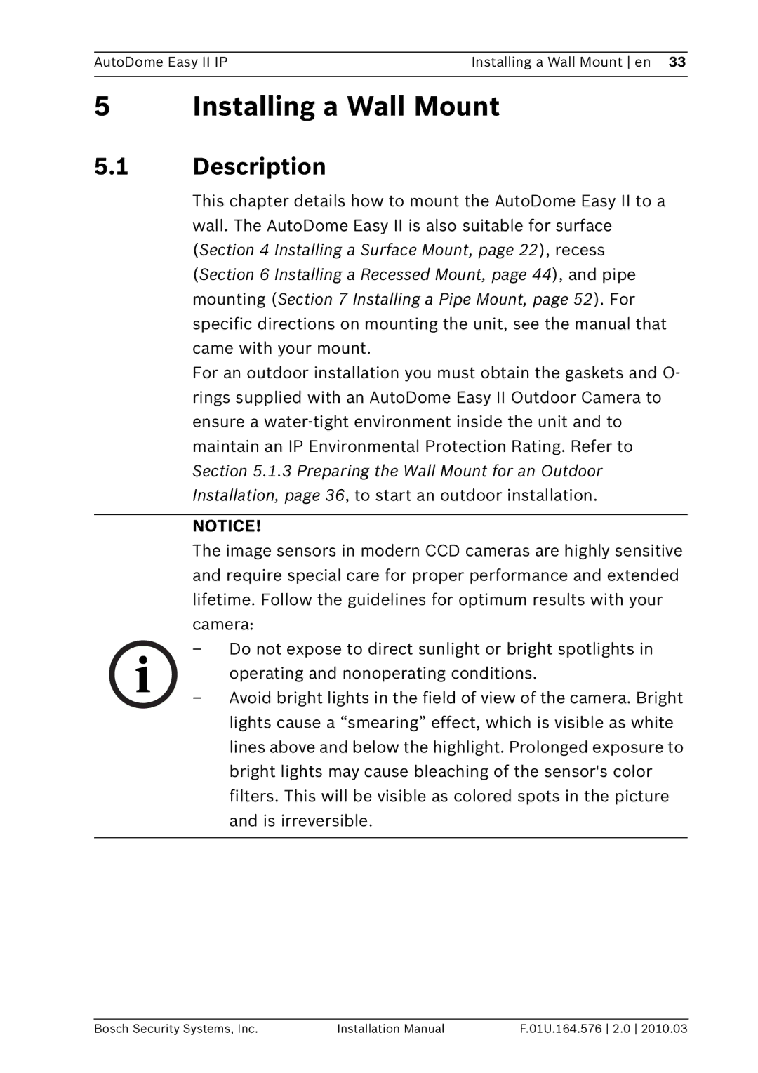 Bosch Appliances VEZ installation manual Installing a Wall Mount, Description 